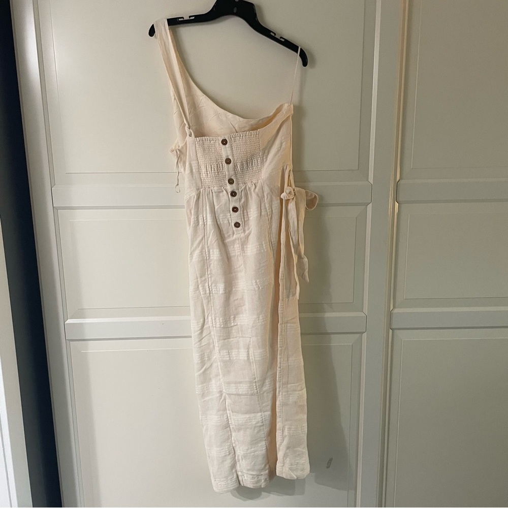 New! Free People Cream At Leisure One Shoulder Midi Dress 27027 - Picture 4 of 13